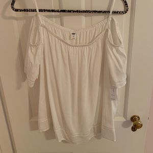 NWT white cold shoulder Old Navy top
